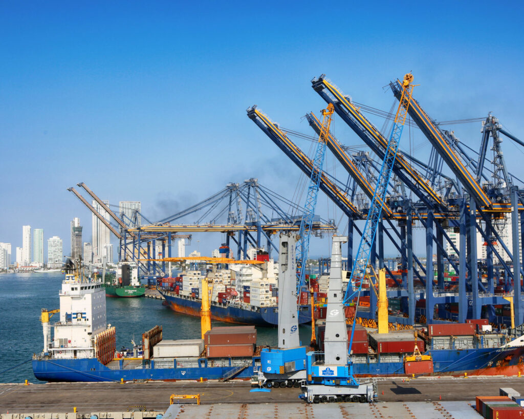 Port of Cartagena to ship containers, vehicles, cars, trucks