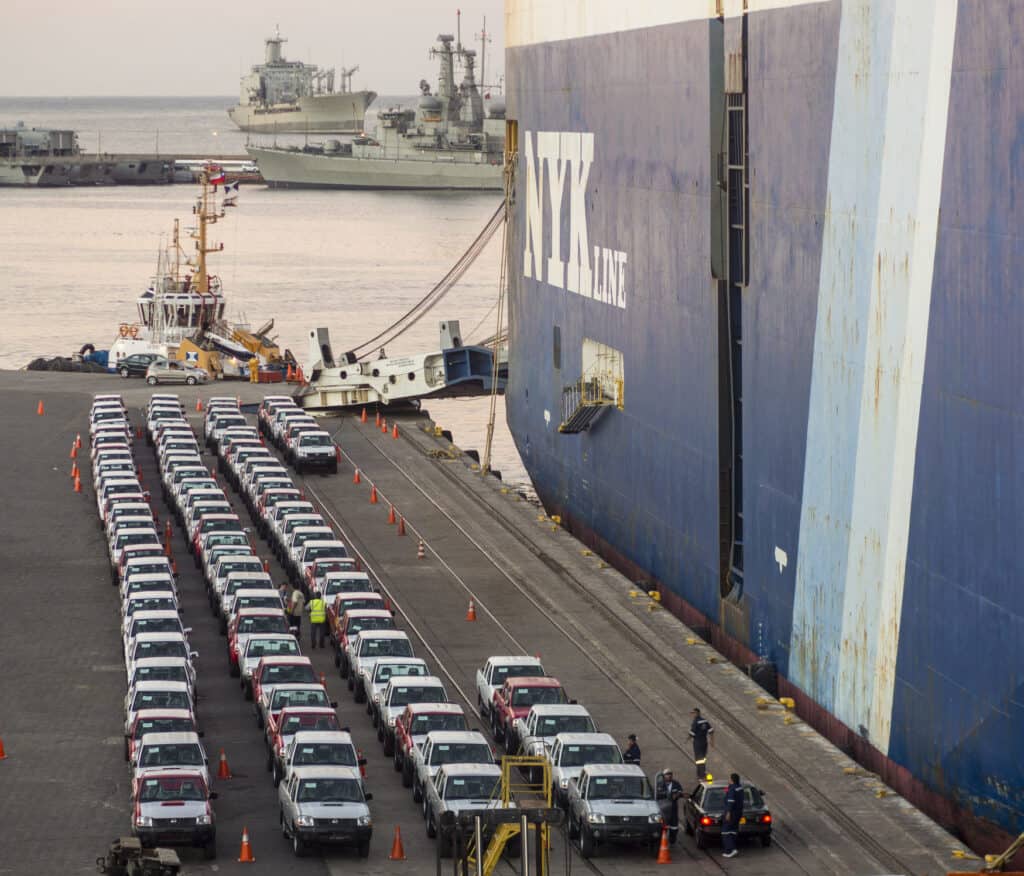 Docks in Valparaiso, Chile shipping a car to chile