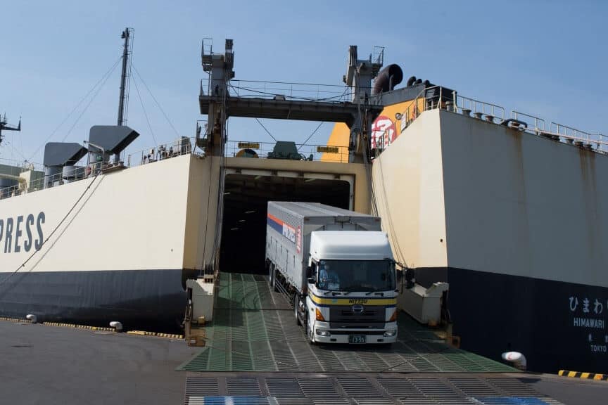 Ship trucks & trailers by RORO