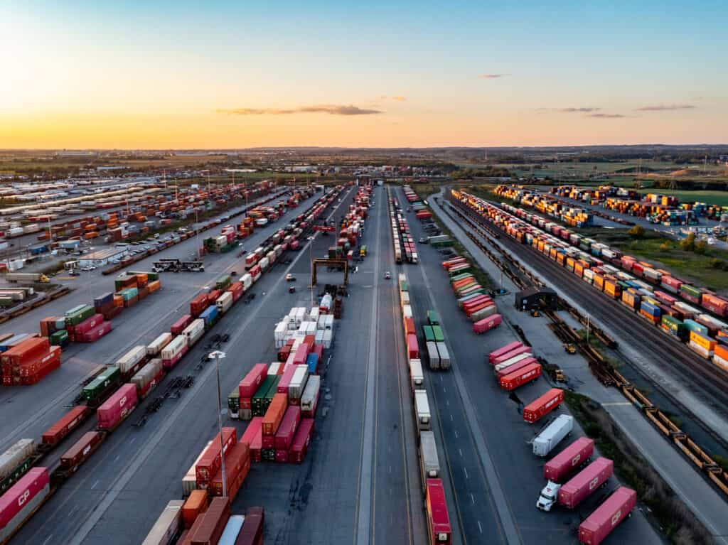 Canadian Pacific Railway Vaughan Intermodal Terminal in, Kleinburg, Canada Container Shipping Terminal of Toronto Ontario