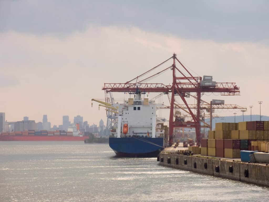 Cargo Ship Docked Shipping from the Port of Montreal