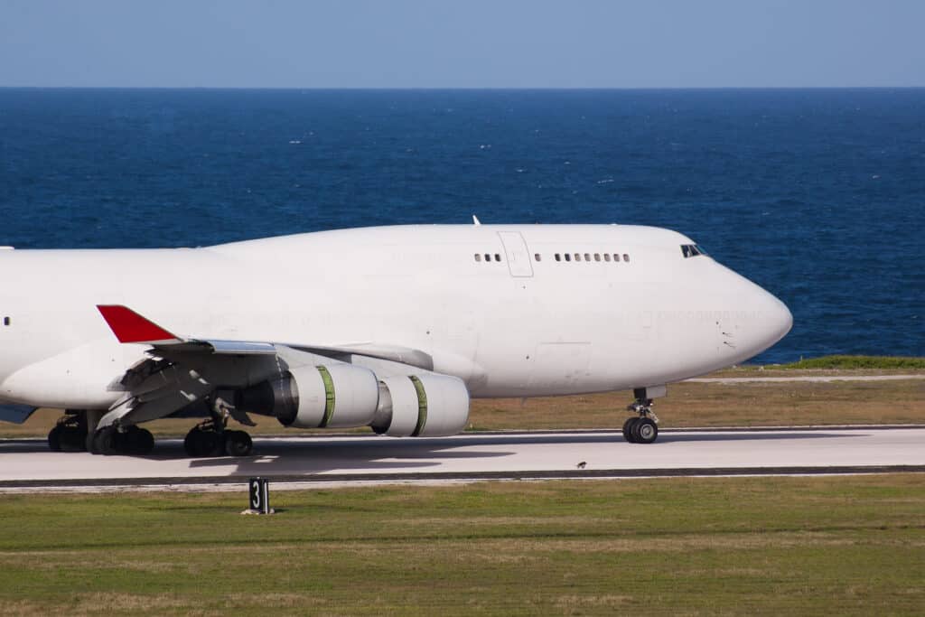Cargo airplane landing at Willemstad airport